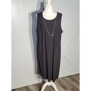 R & M RICHARDS BLOUSON RICHARDS DRESS BLACK SLEEVELESS STRETCH SIZE 22W(3X)